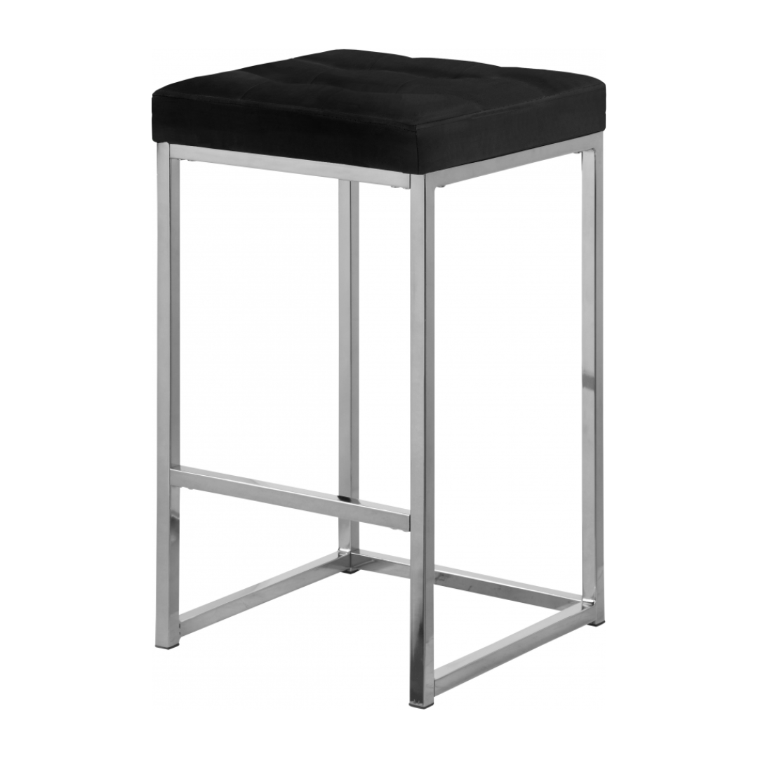 Nicola Black Velvet Stool