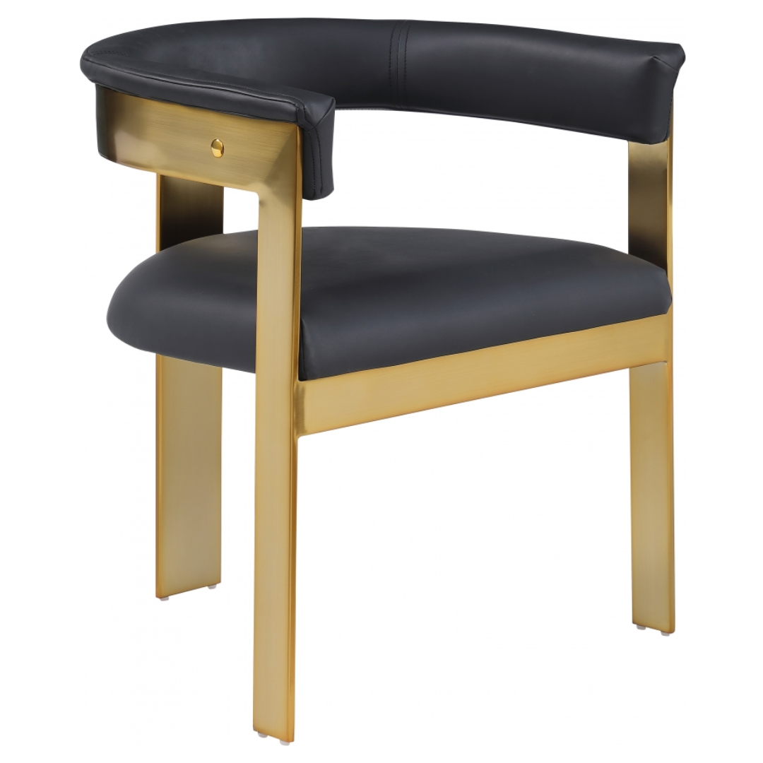 Romeo Black Vegan Leather Dining Chair