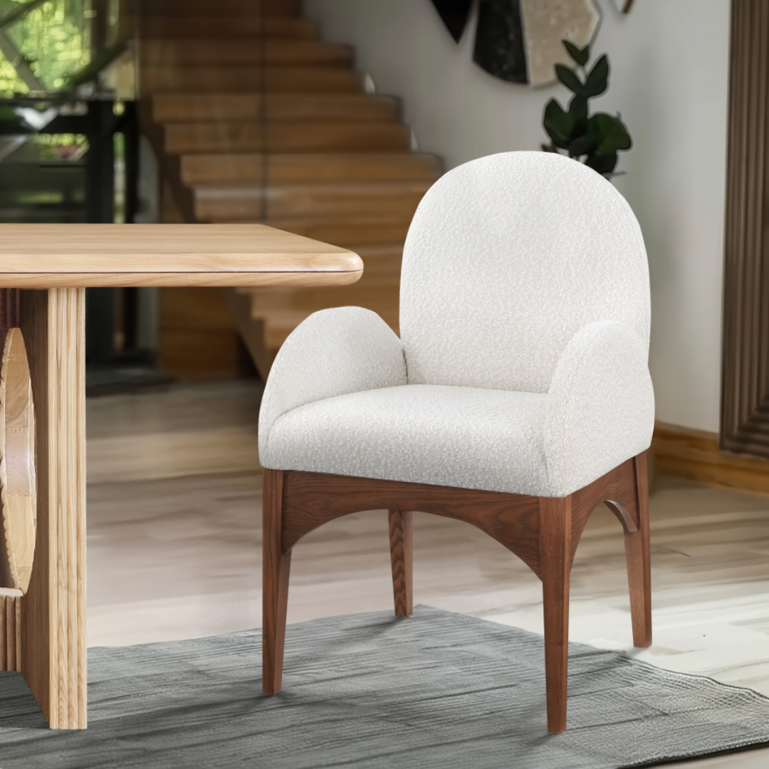 Waldorf Boucle Fabric Dining Arm Chair