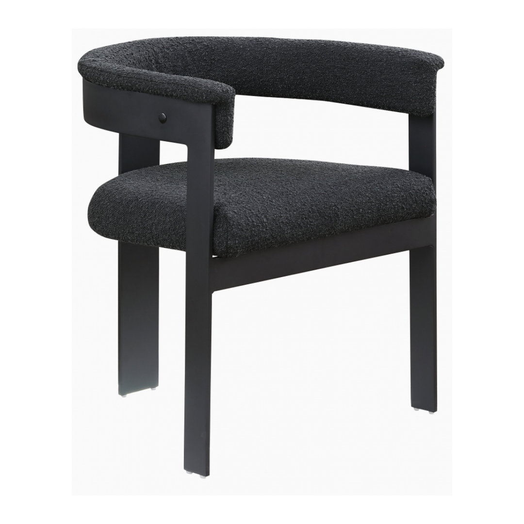 Romeo Black Boucle Fabric Dining Chair