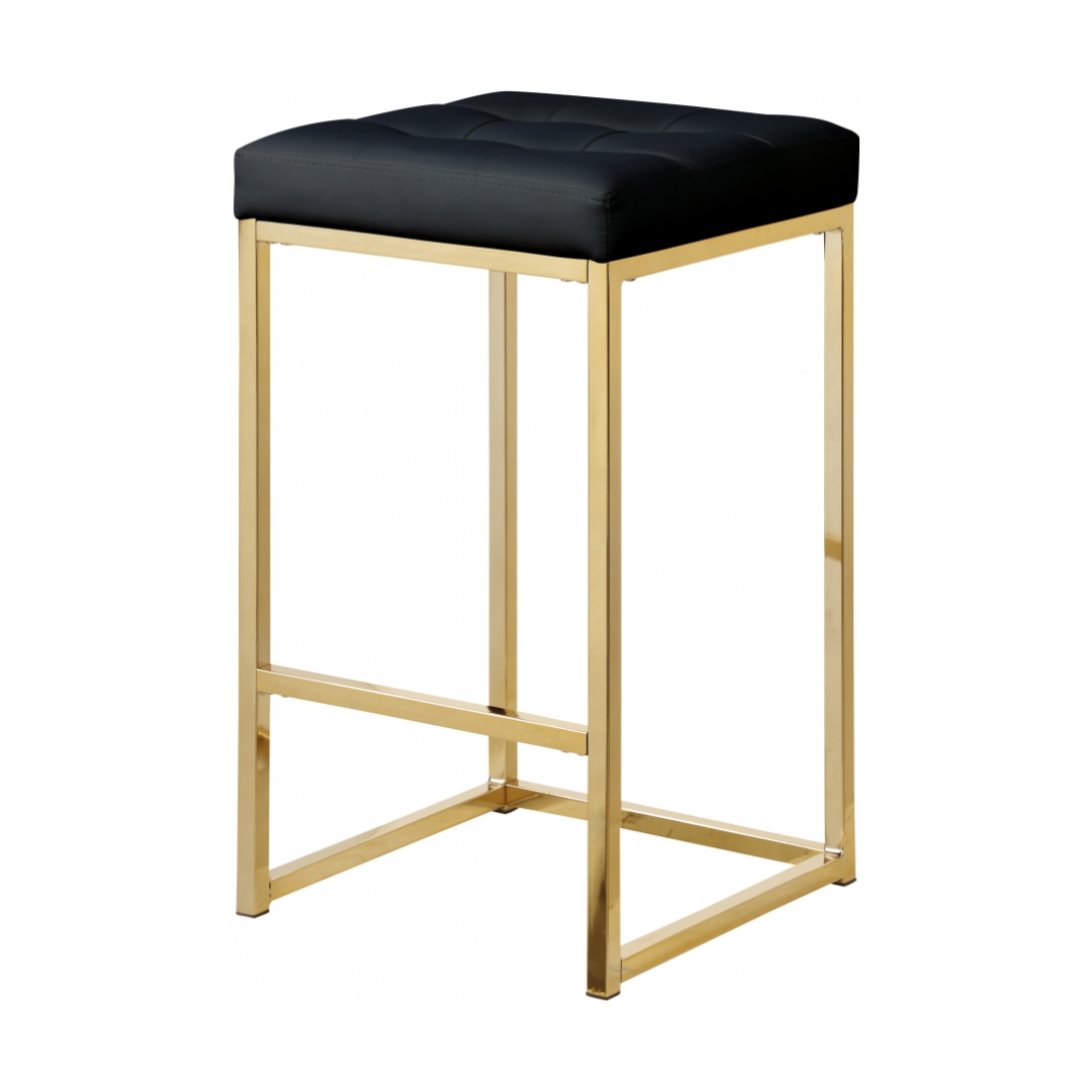 Nicola Black Vegan Leather Stool