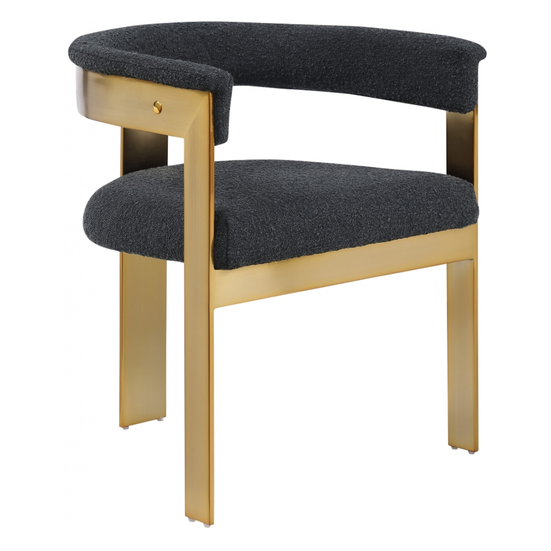 Romeo Black Boucle Fabric Dining Chair