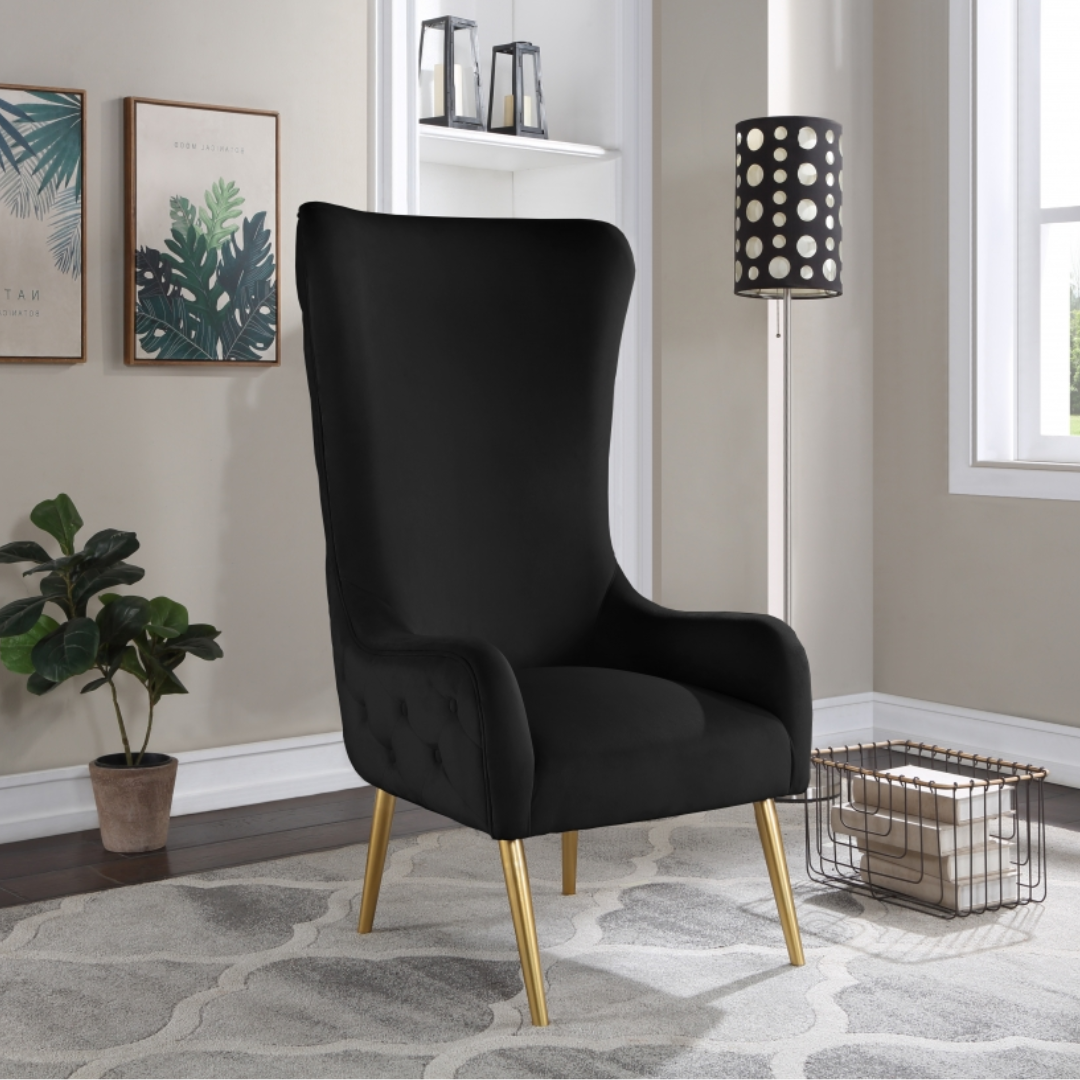 Alexander Black Velvet Accent Chair