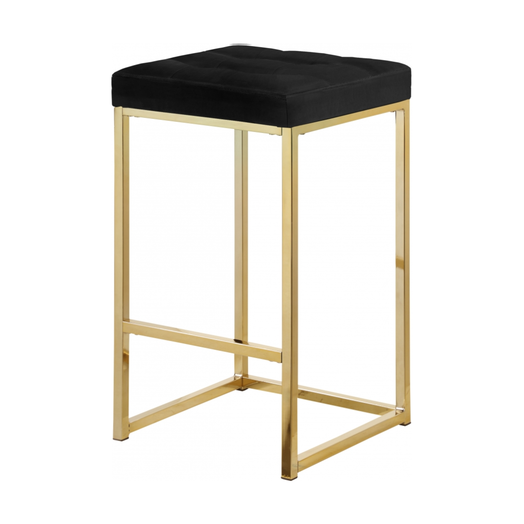 Nicola Black Velvet Stool