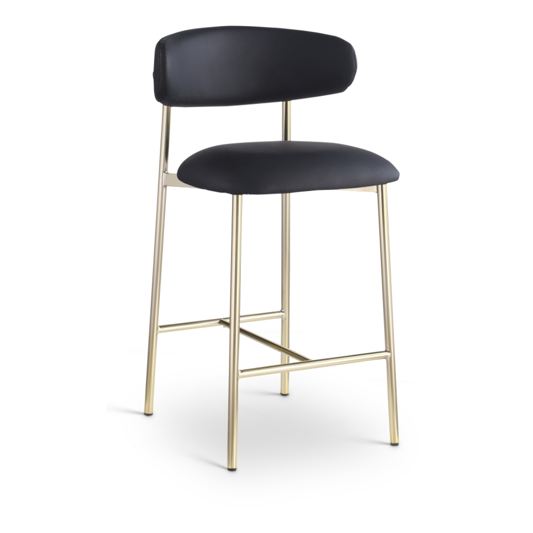 Lupita Black Vegan Leather Counter Stool