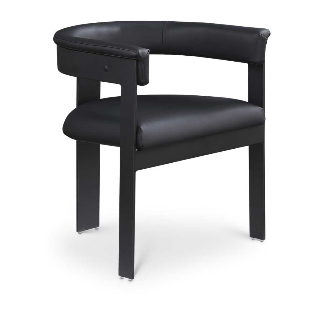 Romeo Black Vegan Leather Dining Chair