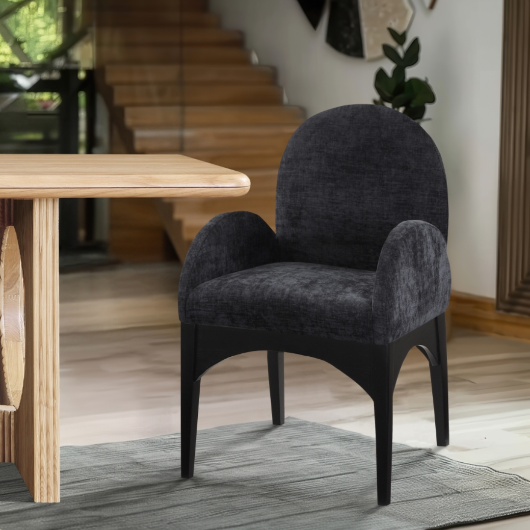 Waldorf Chenille Fabric Dining Arm Chair