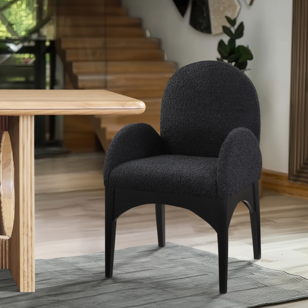 Waldorf Boucle Fabric Dining Arm Chair