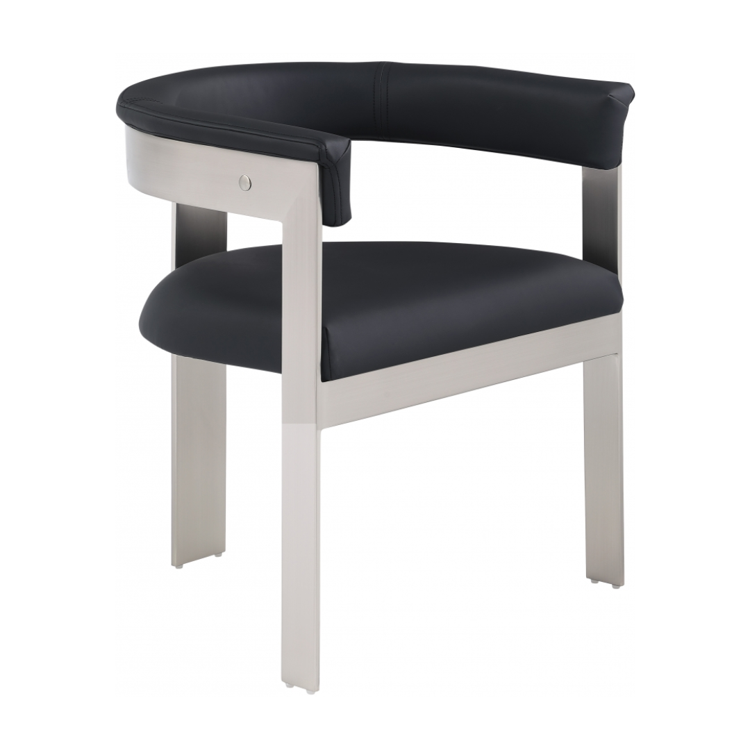 Romeo Black Vegan Leather Dining Chair