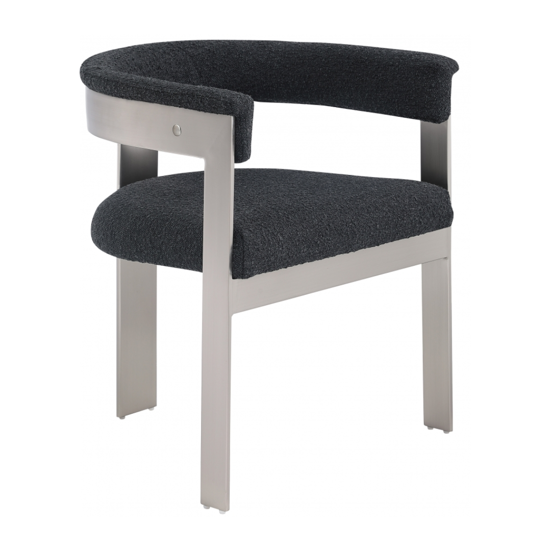 Romeo Black Boucle Fabric Dining Chair