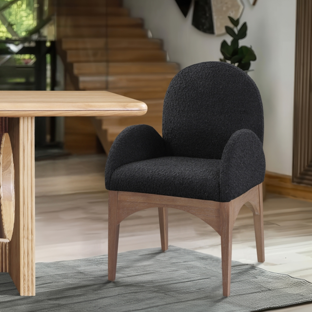 Waldorf Boucle Fabric Dining Arm Chair