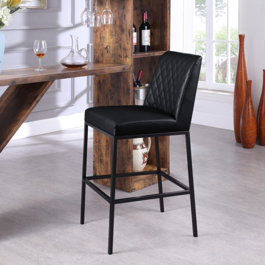 Bryce Black Vegan Leather Stool