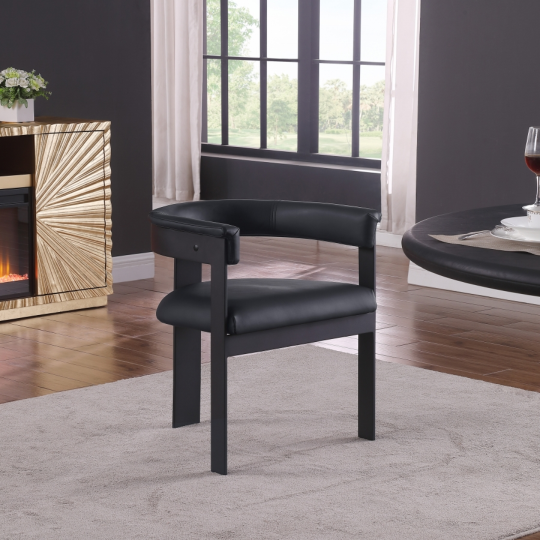 Romeo Black Vegan Leather Dining Chair