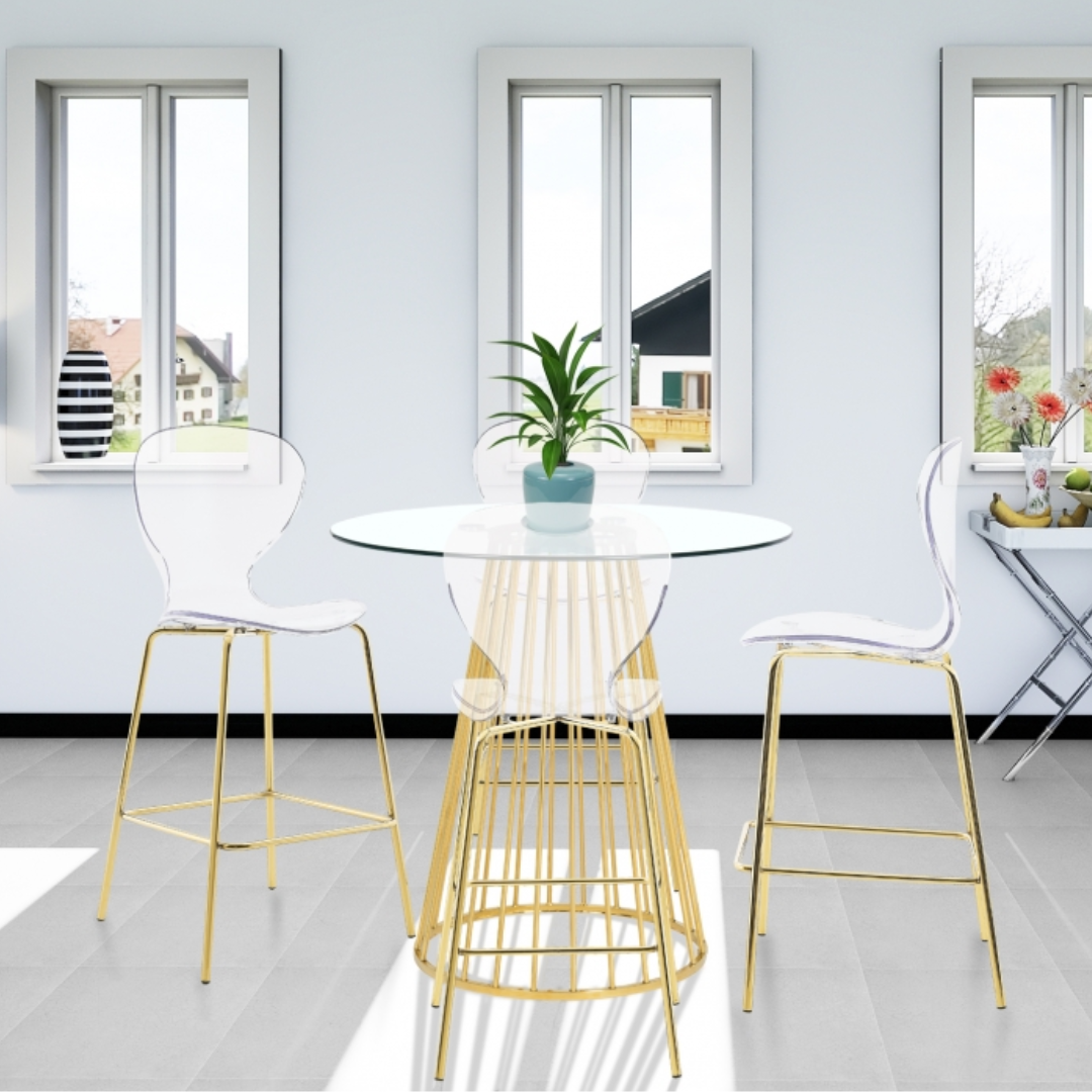 Clarion Gold Metal Stool