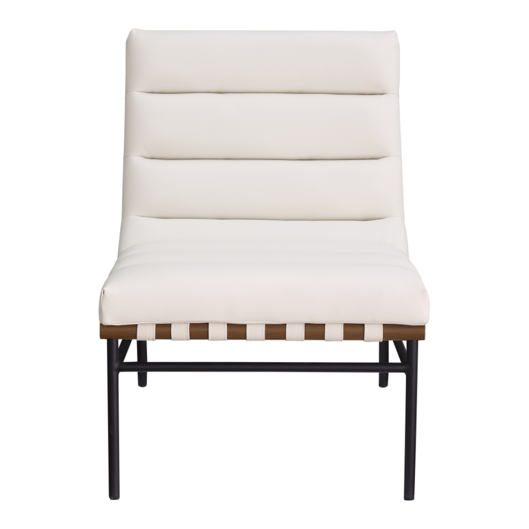 Burke Cream Vegan Leather Accent Chair