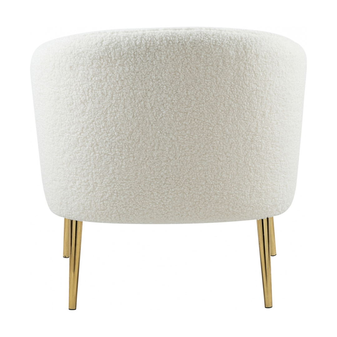 Barlow White Faux Sheepskin Fur Accent Chair