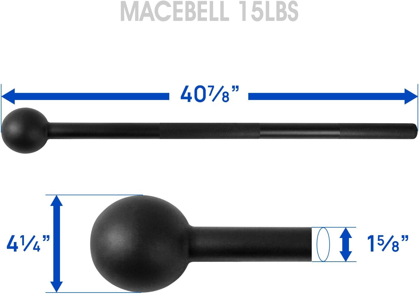 Elevate Your Strength Training with the Ultimate 15 LB Steel Mace Bell - Perfect for Full Body Workouts and Enhanced Grip Control