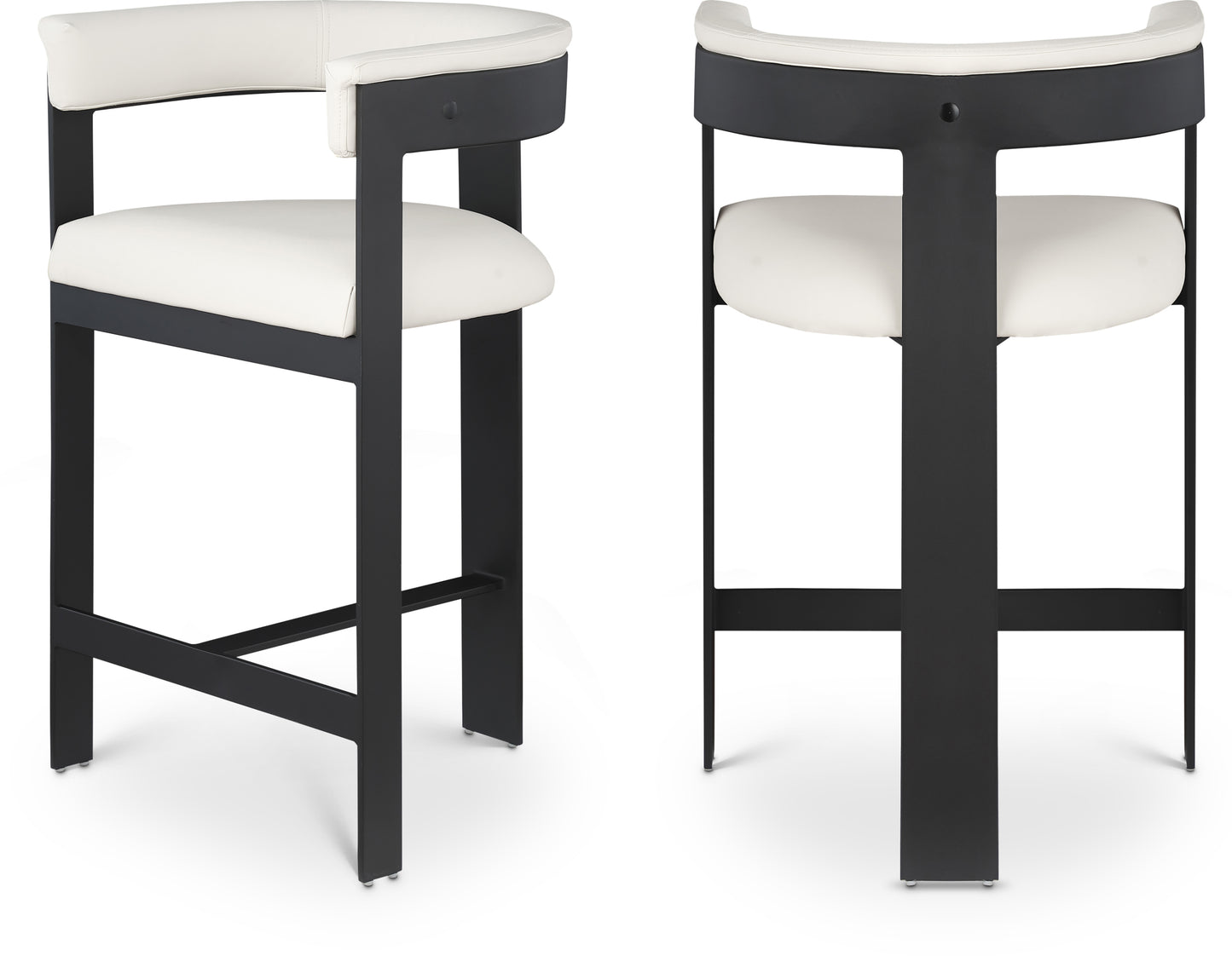 Romeo Black Vegan Leather Counter Stool