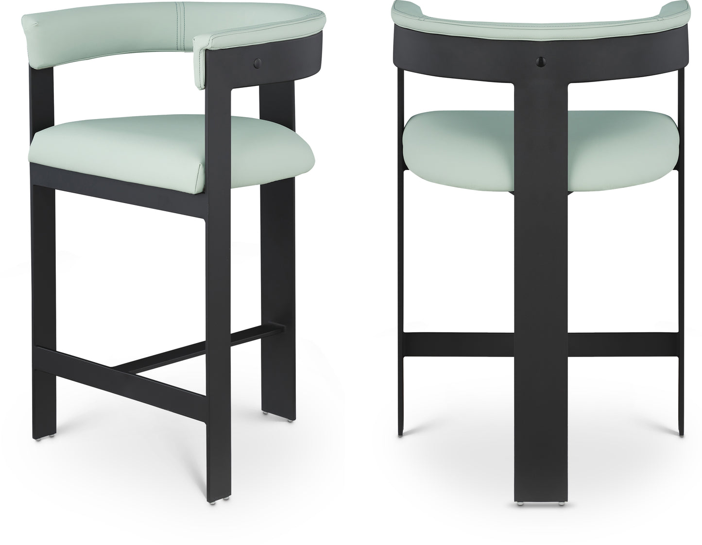 Romeo Black Vegan Leather Counter Stool