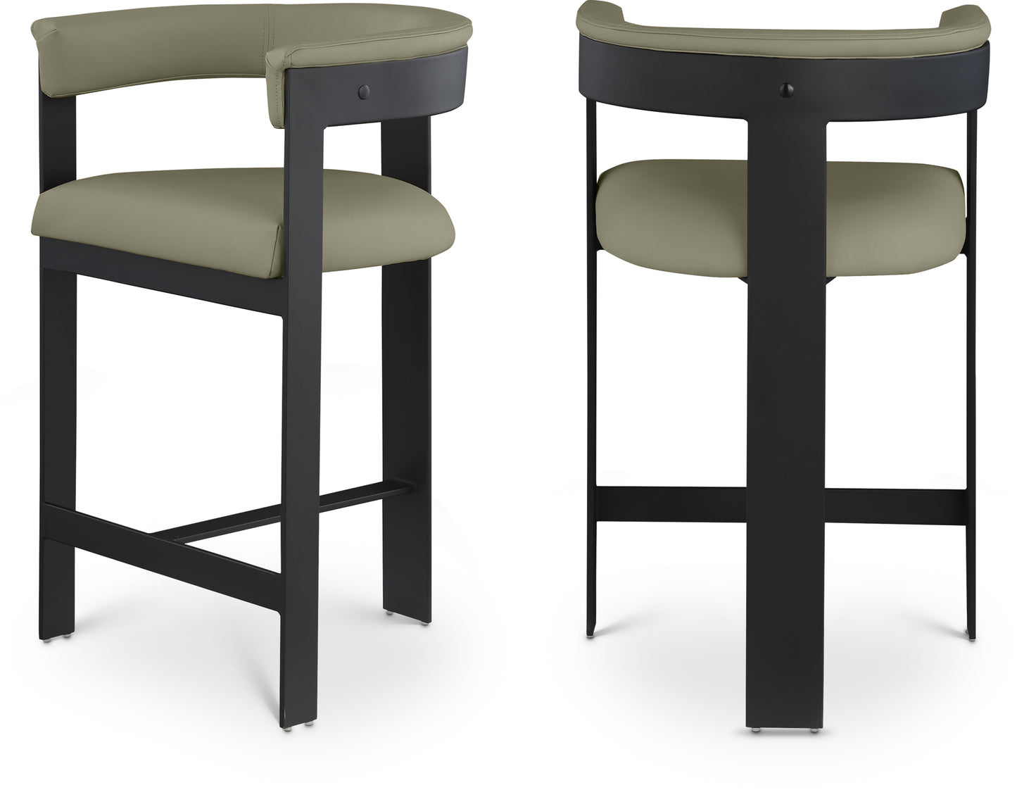 Romeo Black Vegan Leather Counter Stool