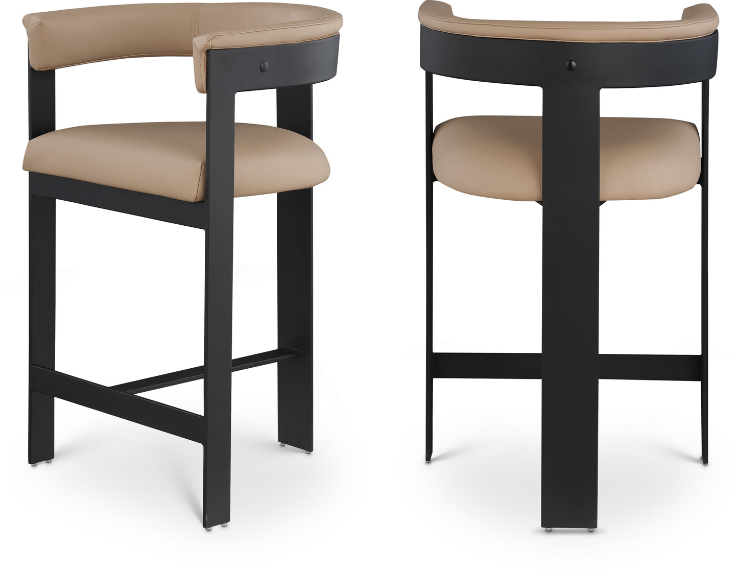 Romeo Black Vegan Leather Counter Stool