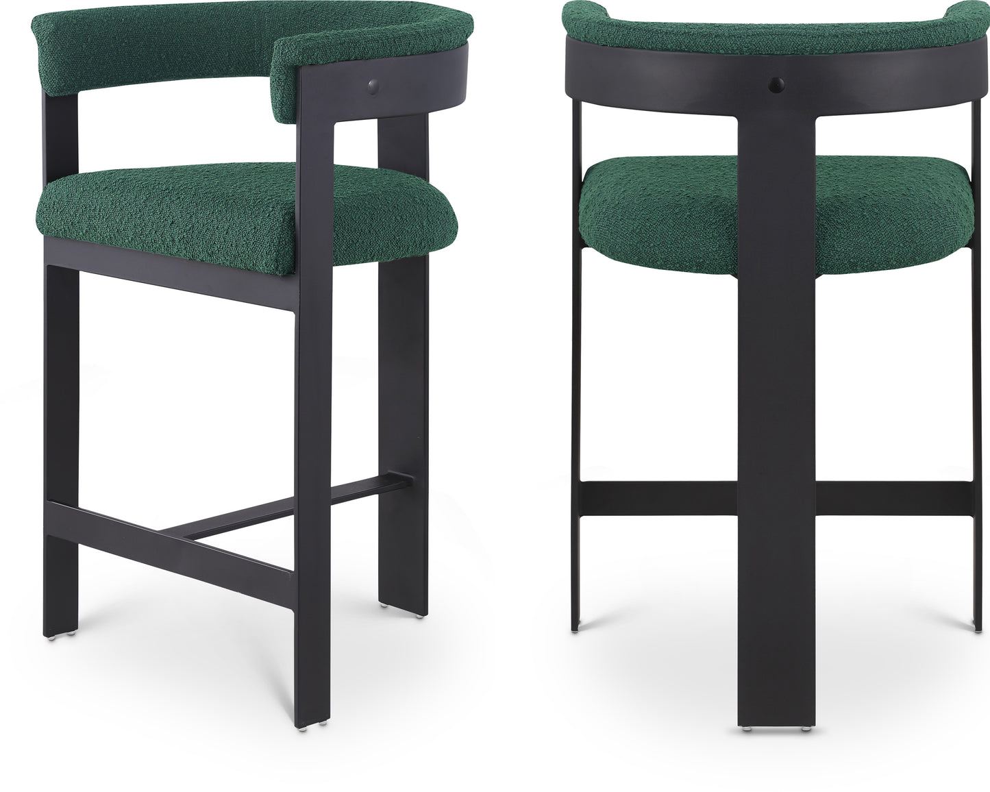 Romeo Black Boucle Fabric Counter Stool