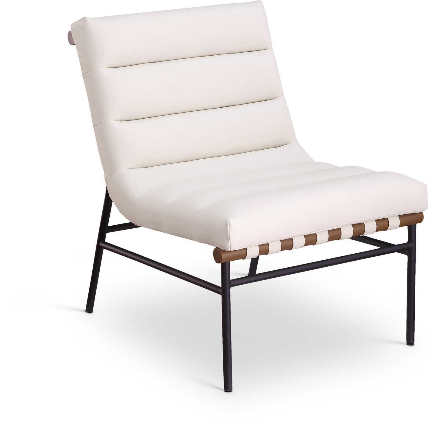 Burke Cream Vegan Leather Accent Chair