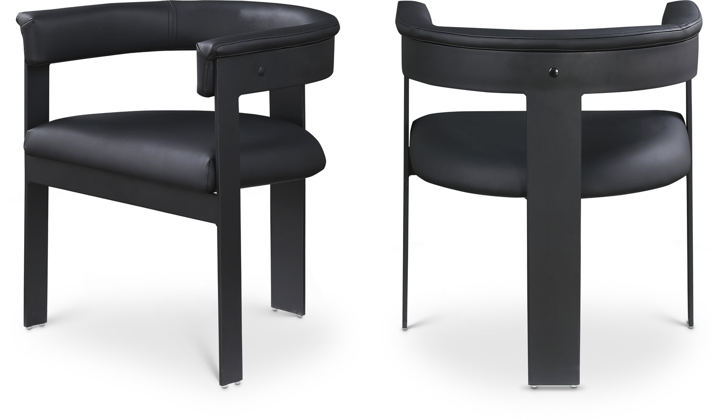 Romeo Black Vegan Leather Dining Chair