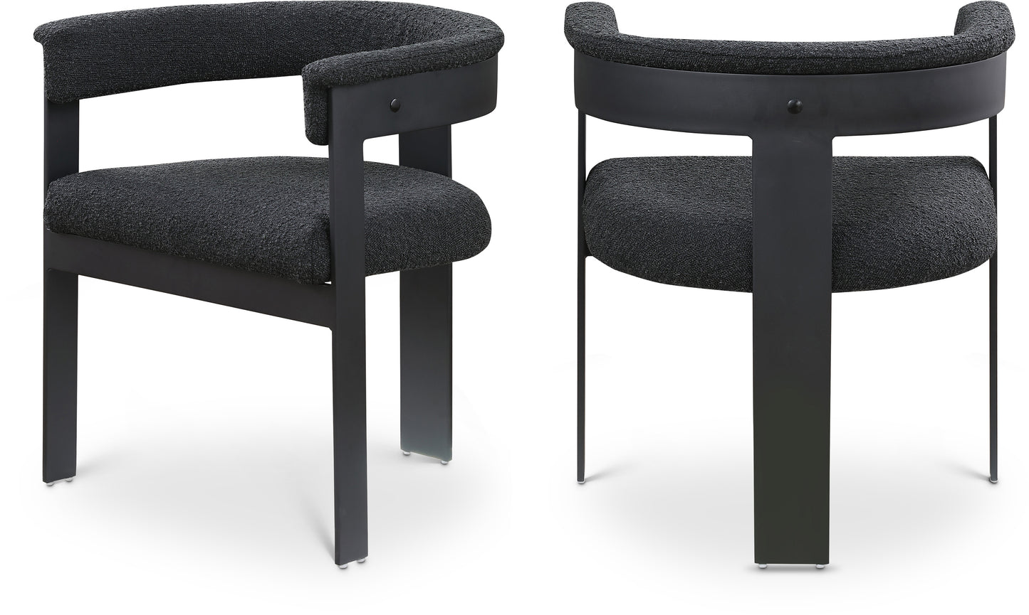 Romeo Black Boucle Fabric Dining Chair