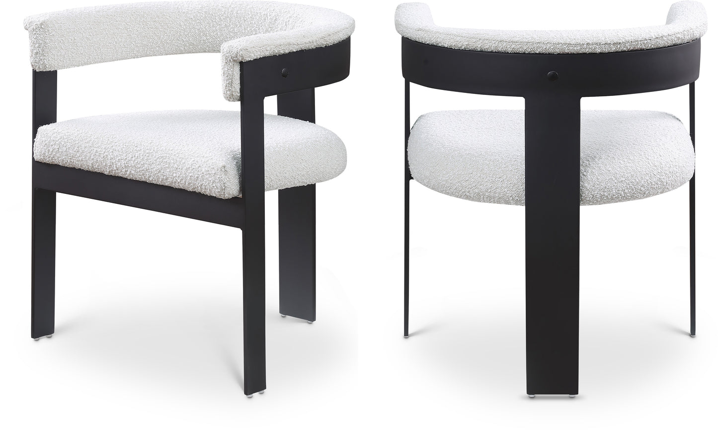 Romeo Black Boucle Fabric Dining Chair