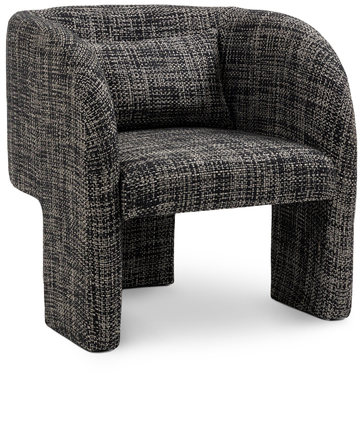 Sawyer Beige Weaved Polyester Fabric Accent Chair