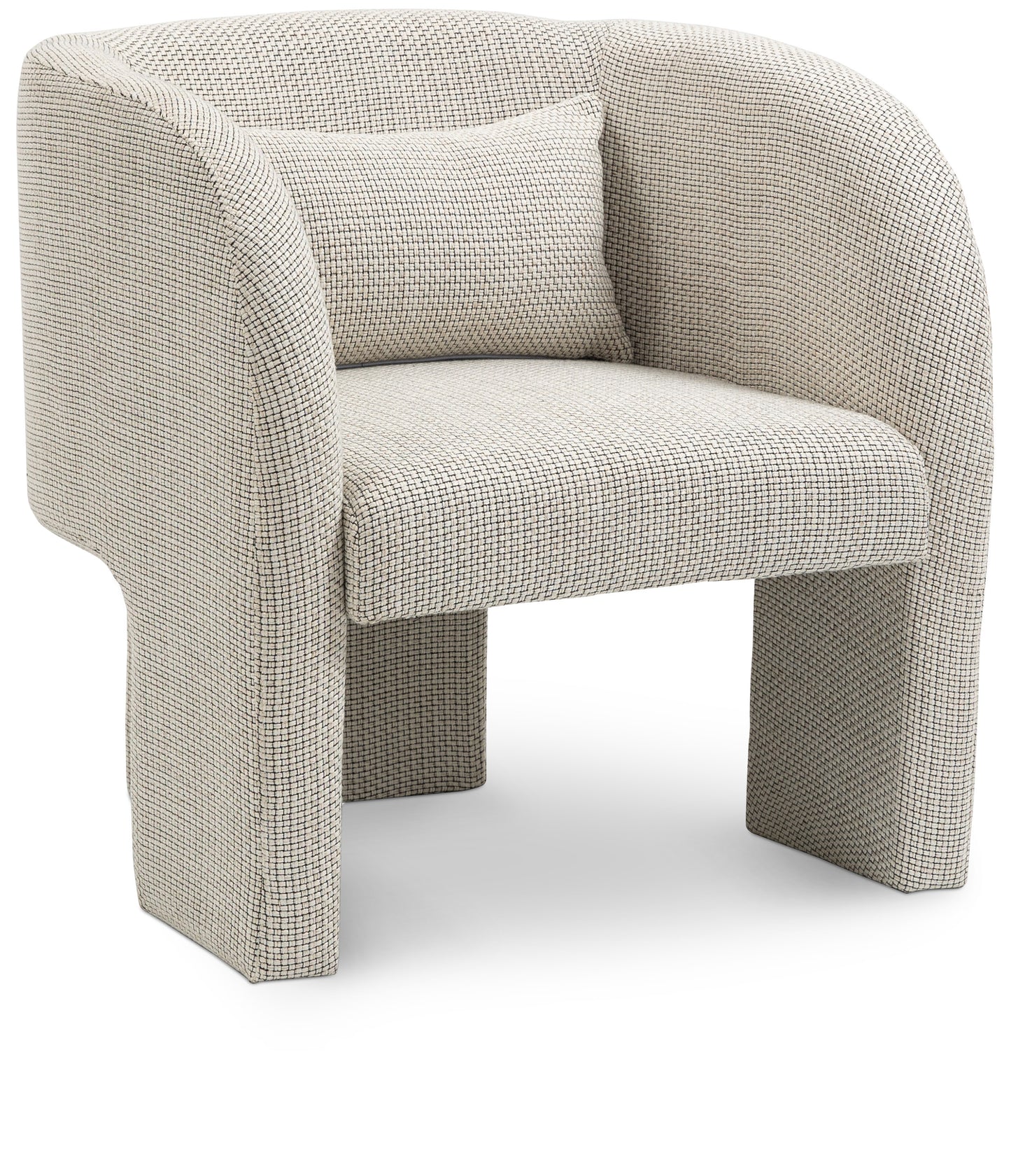 Sawyer Beige Weaved Polyester Fabric Accent Chair