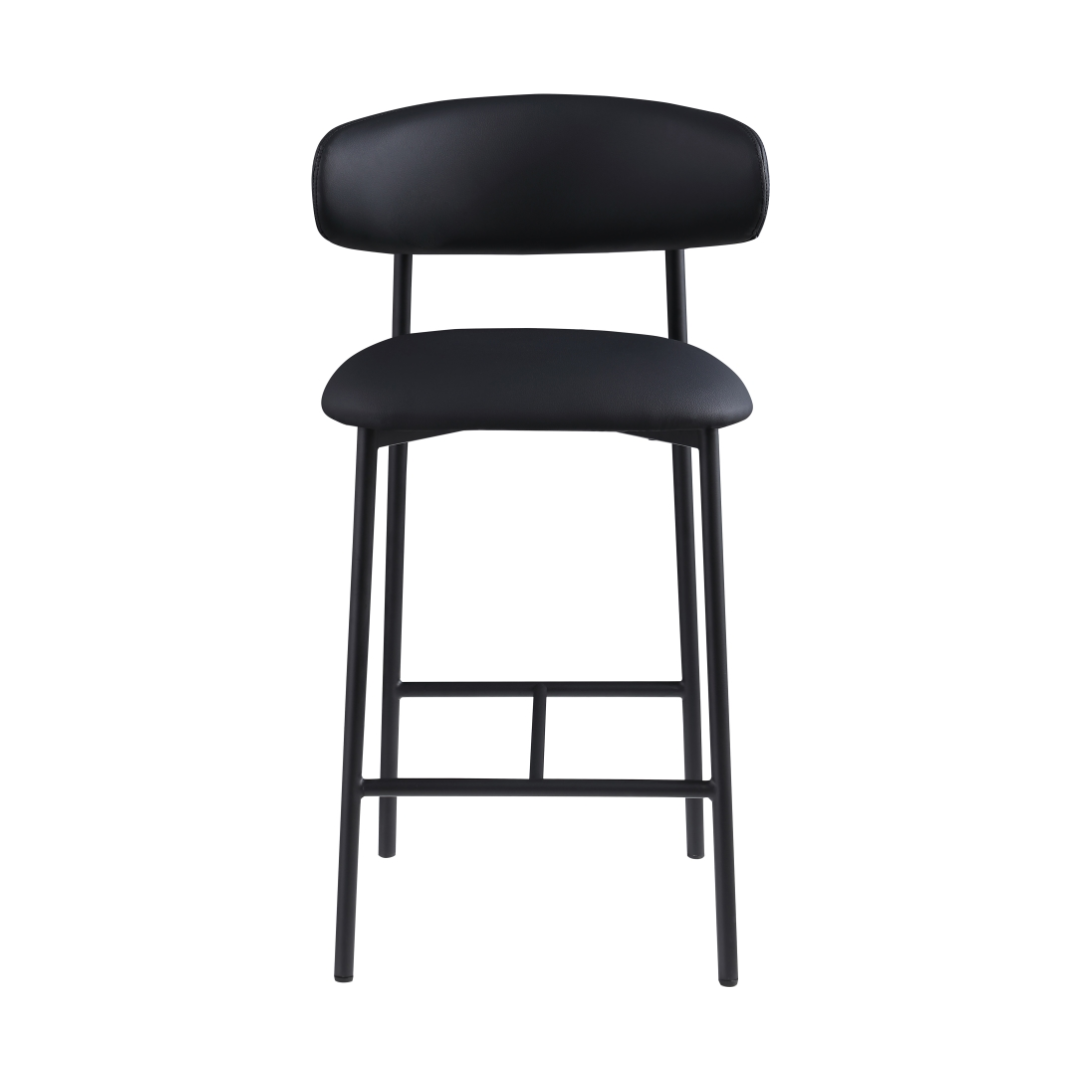 Lupita Black Vegan Leather Counter Stool