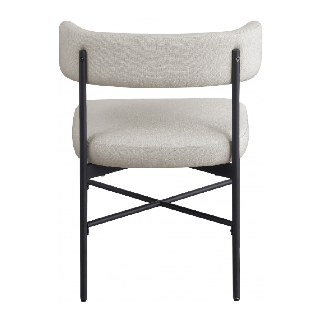 Rivage Beige Durable Linen Textured Fabric Dining Chair