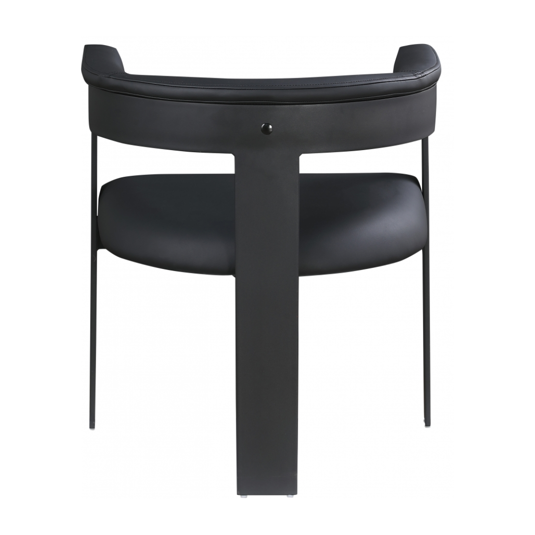 Romeo Black Vegan Leather Dining Chair