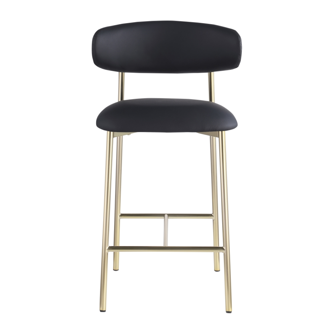 Lupita Black Vegan Leather Counter Stool