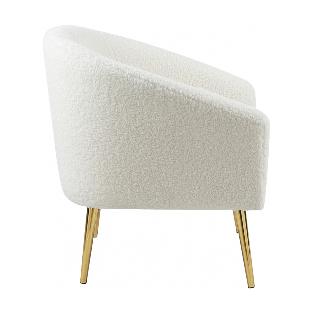 Barlow White Faux Sheepskin Fur Accent Chair