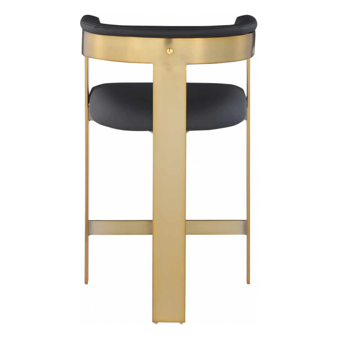 Romeo Black Vegan Leather Counter Stool