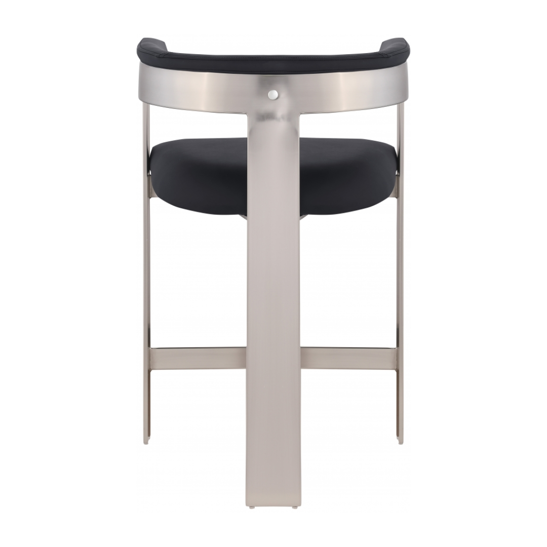 Romeo Black Vegan Leather Counter Stool