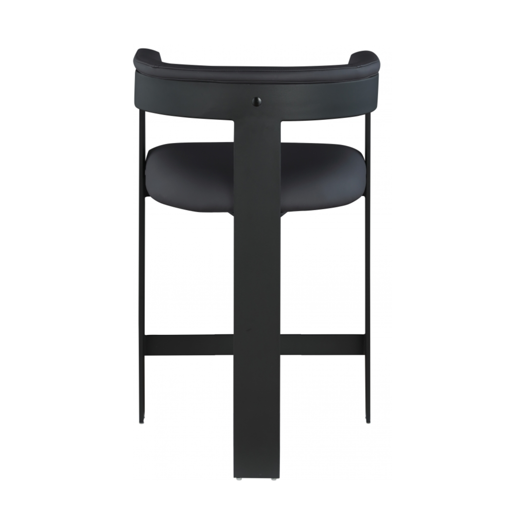 Romeo Black Vegan Leather Counter Stool