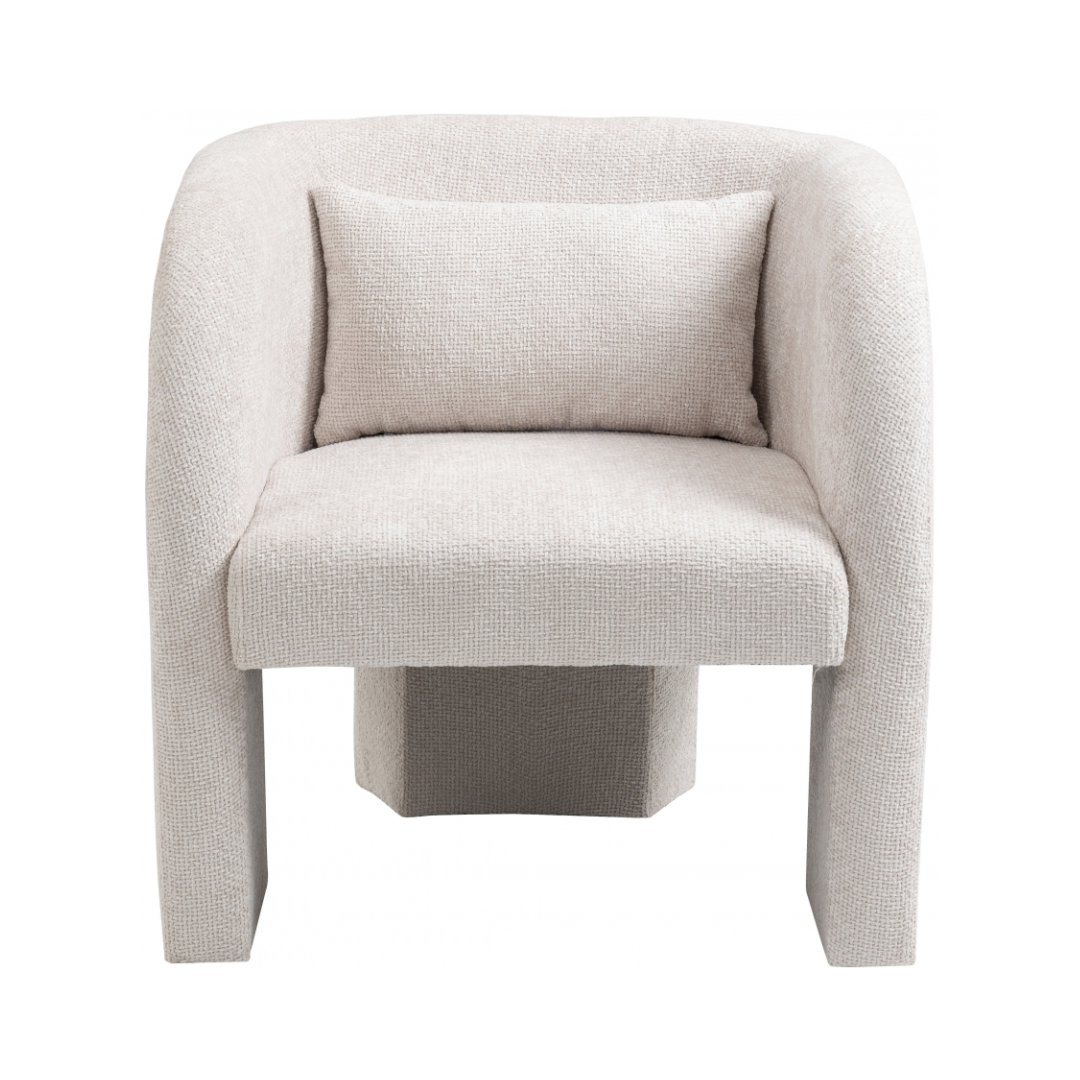 Sawyer Cream Chenille Fabric Accent Chair