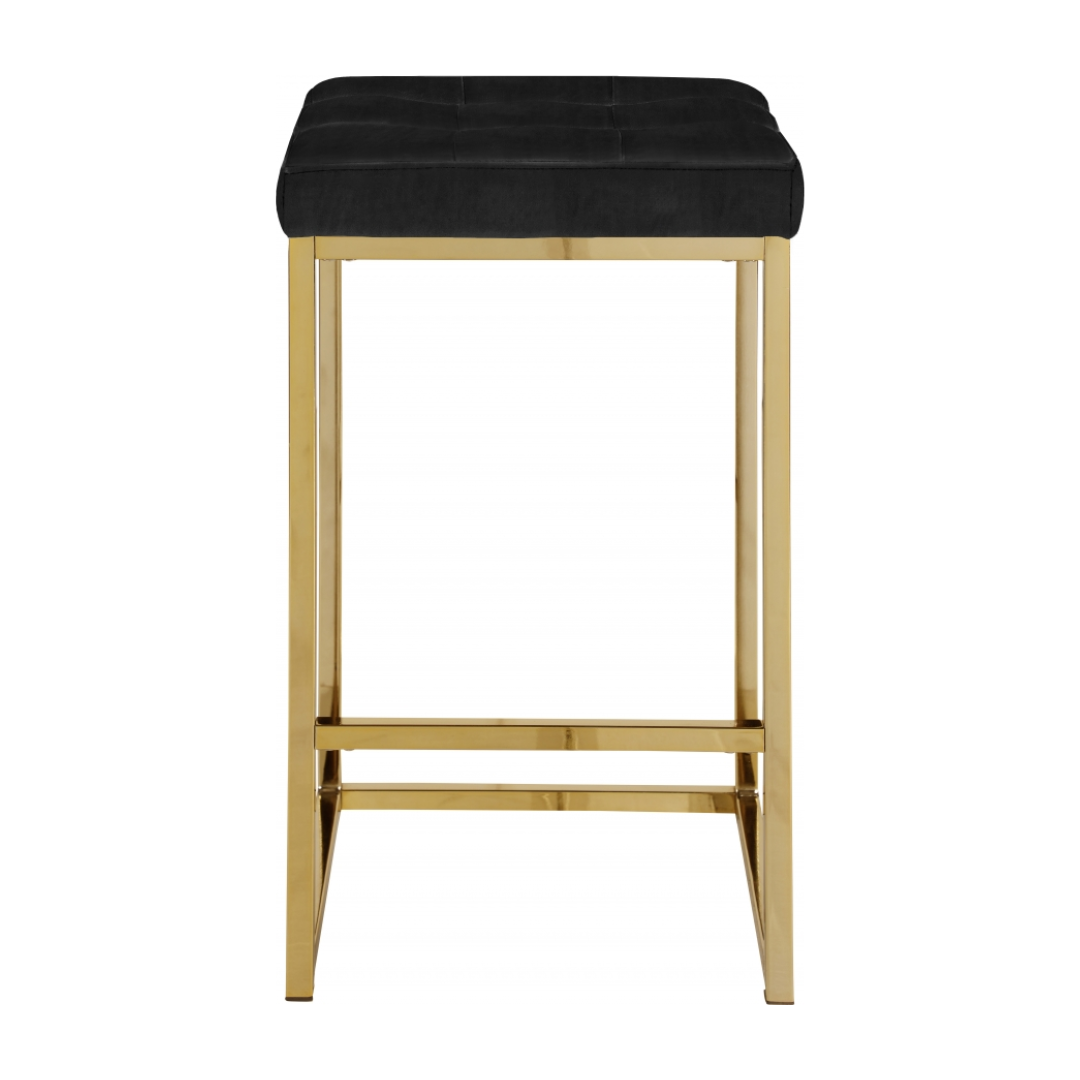 Nicola Black Velvet Stool