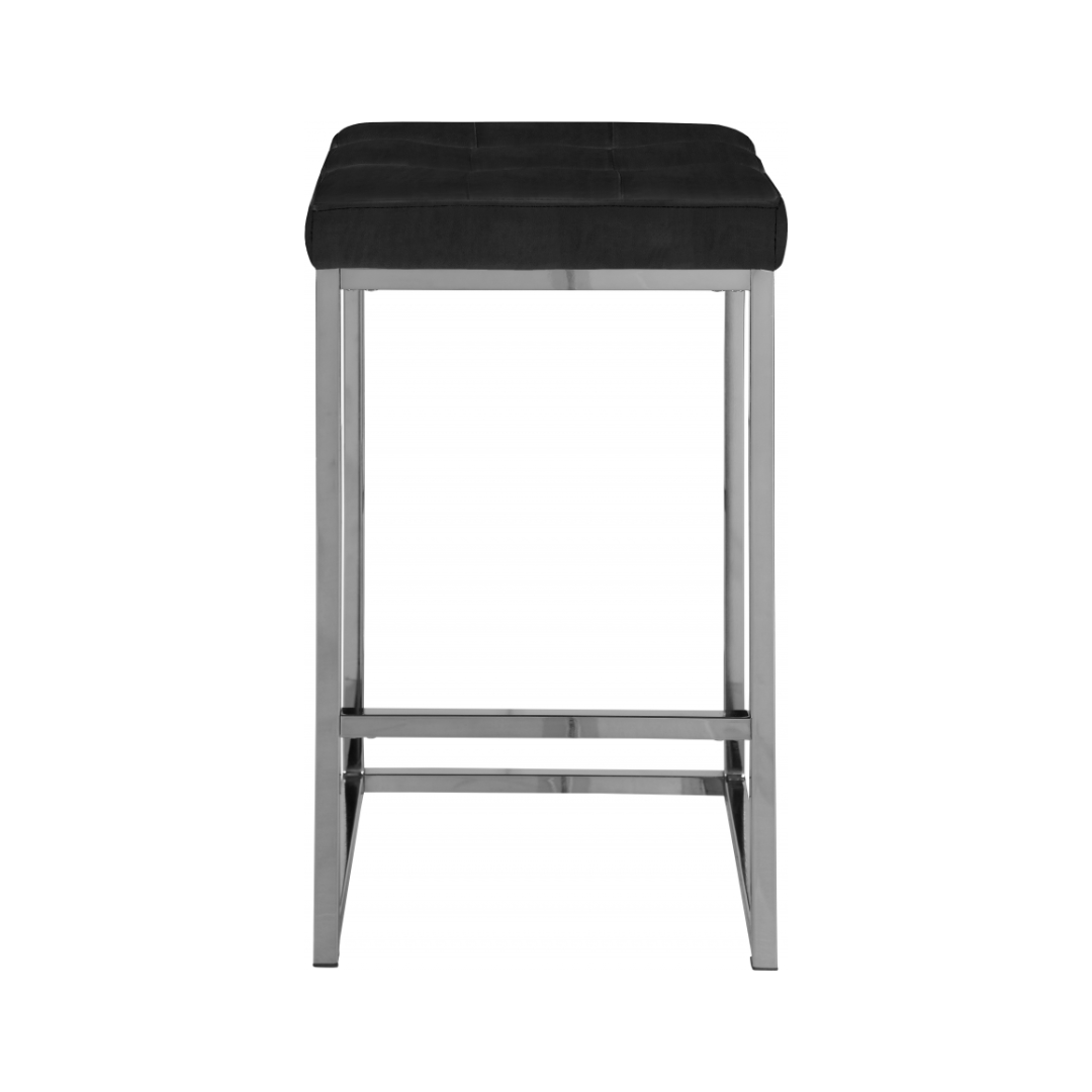 Nicola Black Velvet Stool