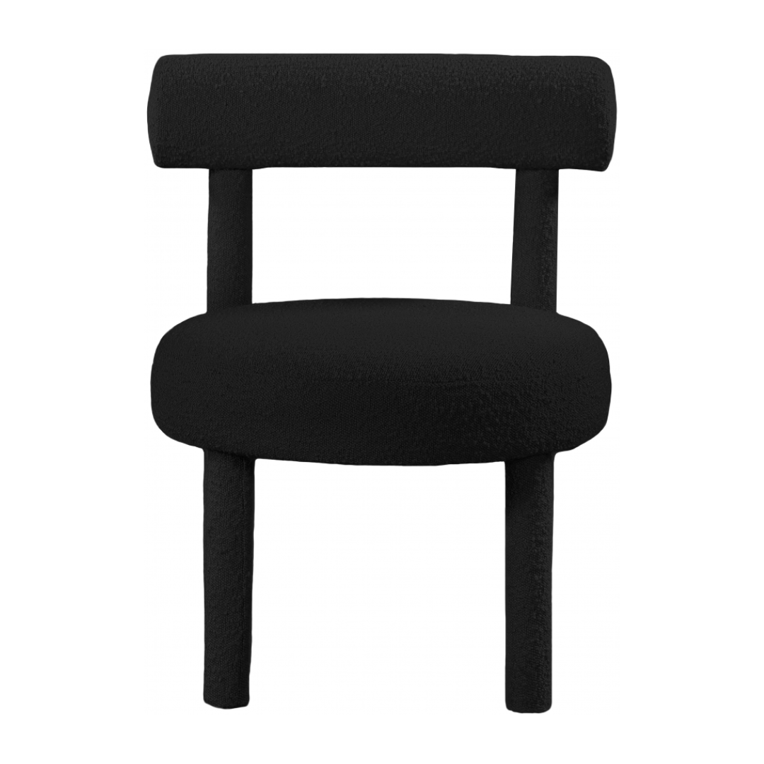 Parlor Black Boucle Fabric Accent Chair