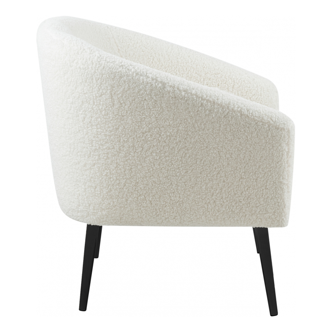 Barlow White Faux Sheepskin Fur Accent Chair