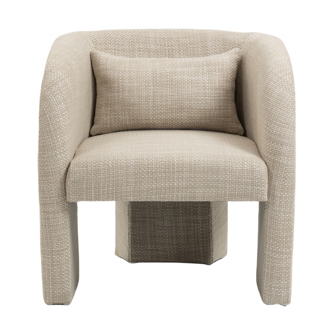 Sawyer Beige Weaved Polyester Fabric Accent Chair