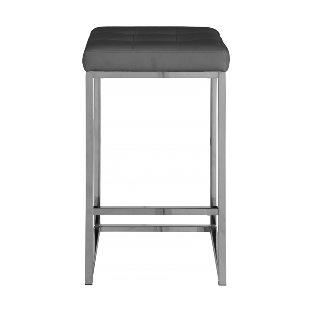 Nicola Black Vegan Leather Stool