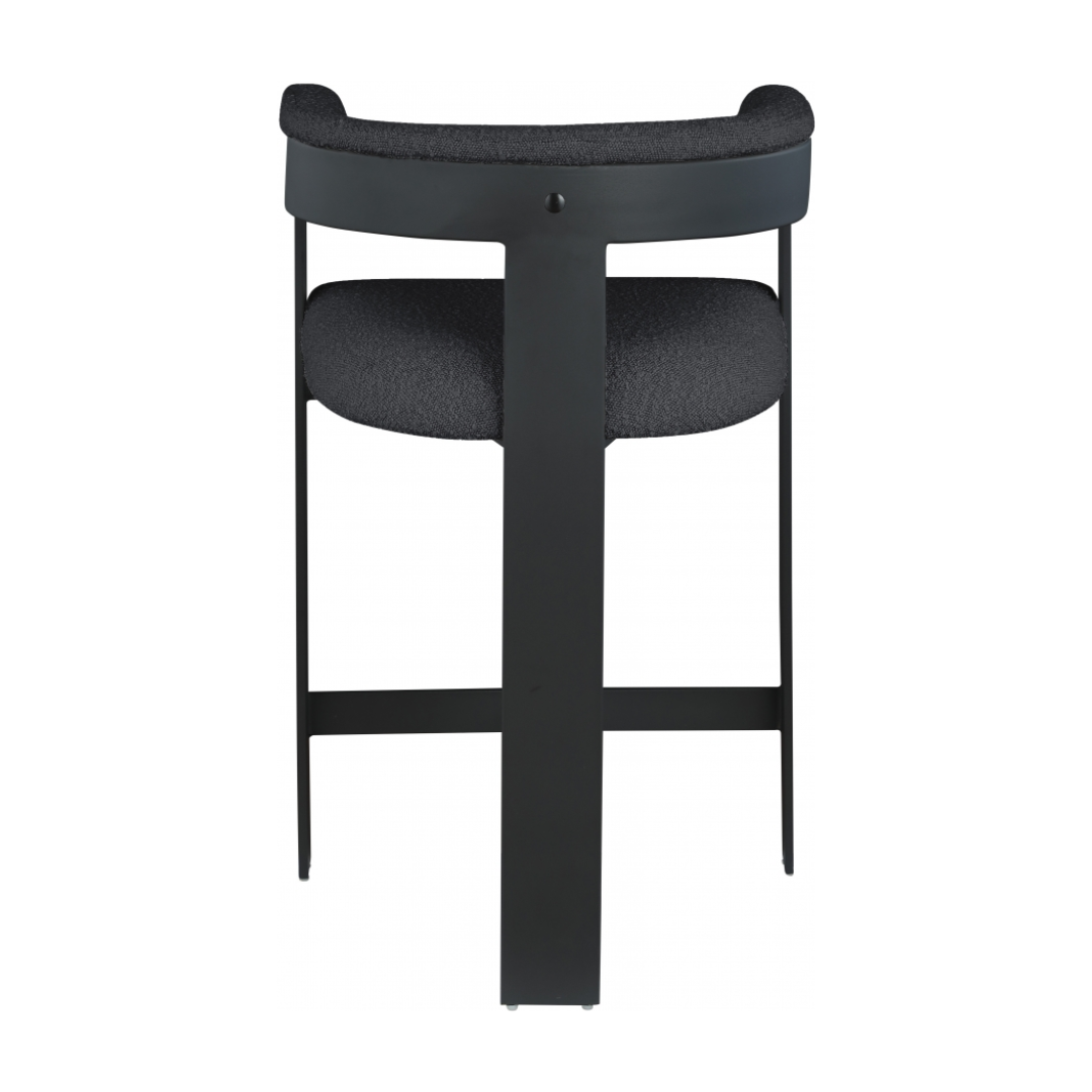 Romeo Black Boucle Fabric Counter Stool