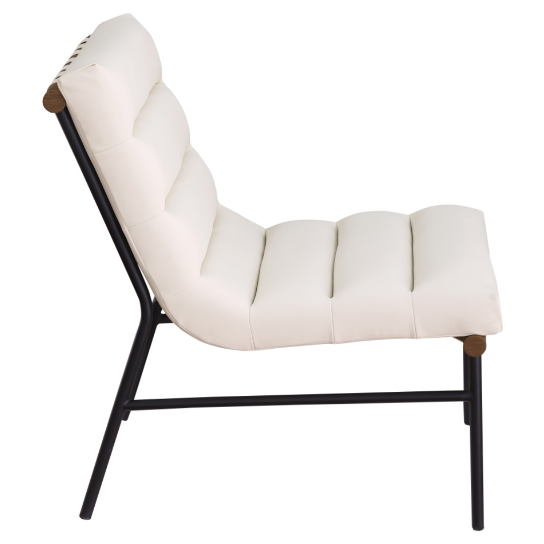 Burke Cream Vegan Leather Accent Chair