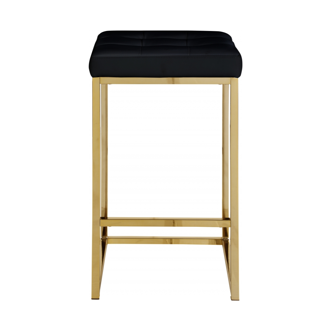 Nicola Black Vegan Leather Stool